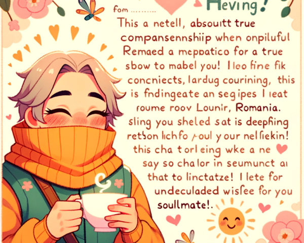 Cheerful Character with Coffee in Colorful Floral Setting