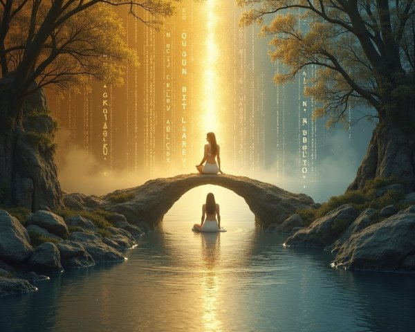 Serene Landscape with Figures on a Stone Bridge