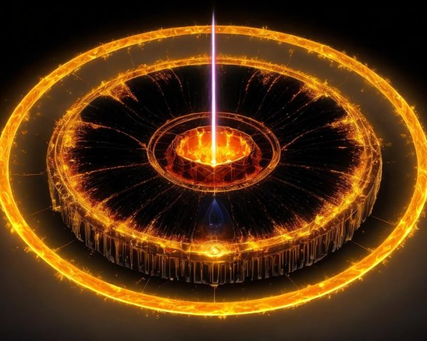 Luminous Circular Structure with Radiant Light Effects