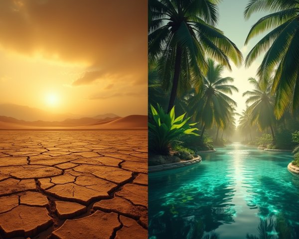 Contrasting Desert and Tropical Landscapes Overview