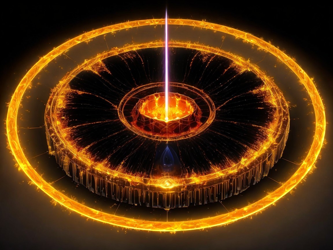 Luminous Circular Structure with Radiant Light Effects