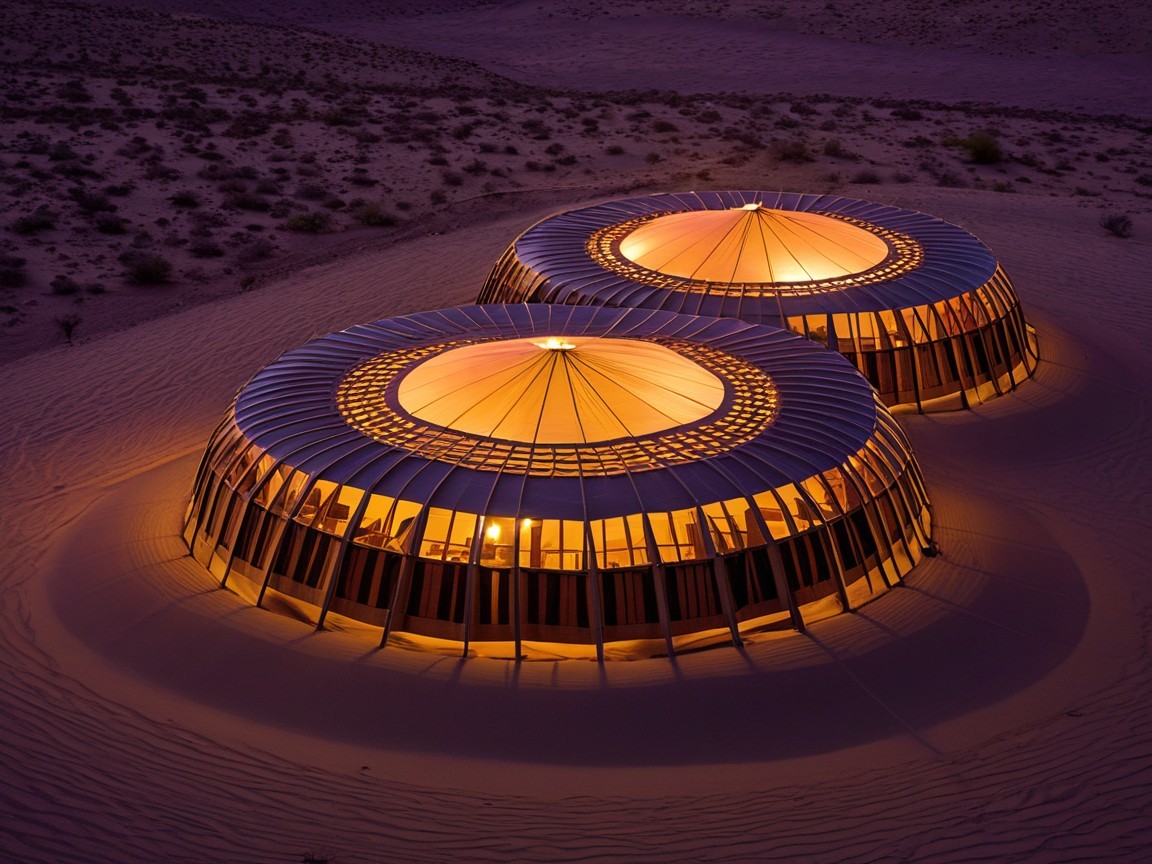 Modern Circular Structures in a Desert Landscape