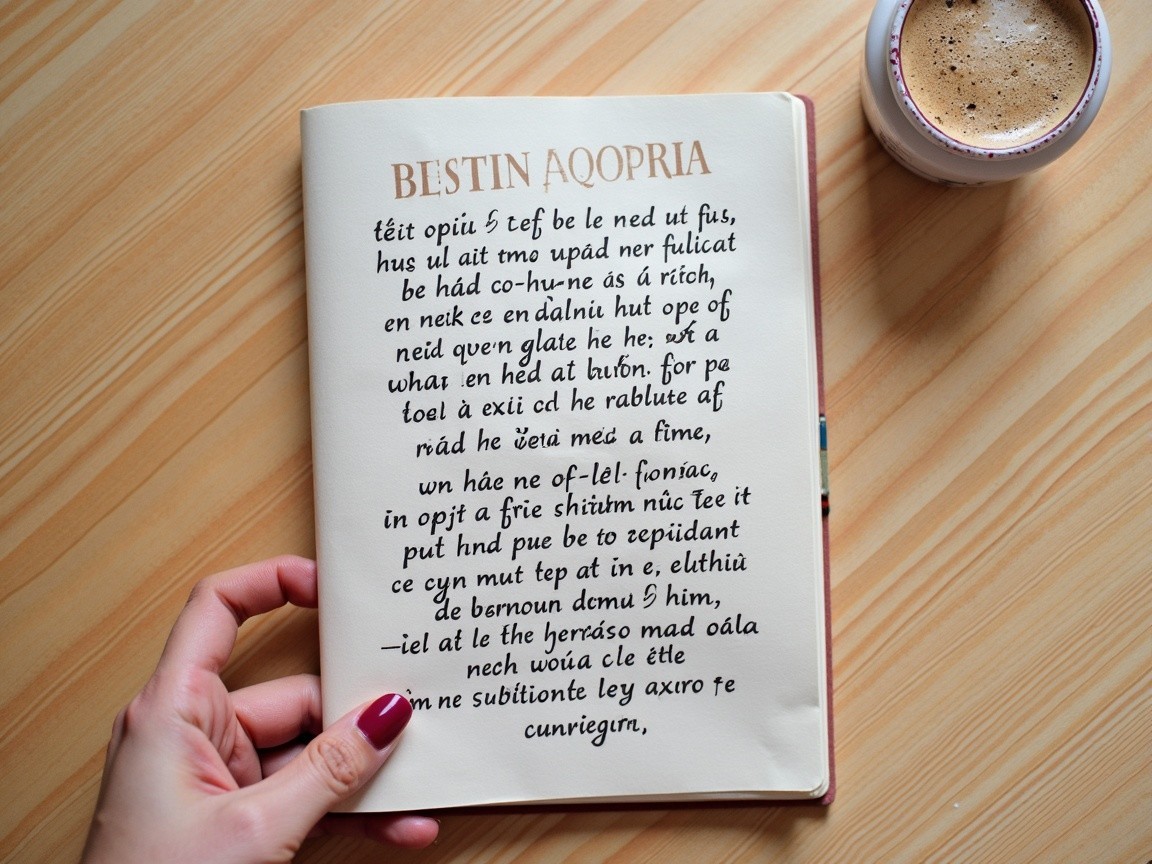 Close-up of an Open Book with Handwritten Text
