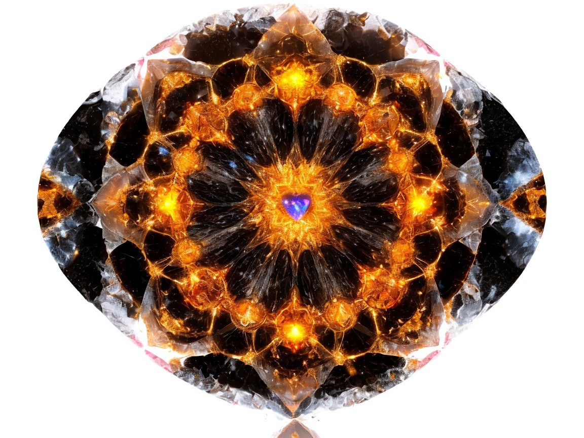 Symmetrical Design with Purple Heart and Vibrant Colors