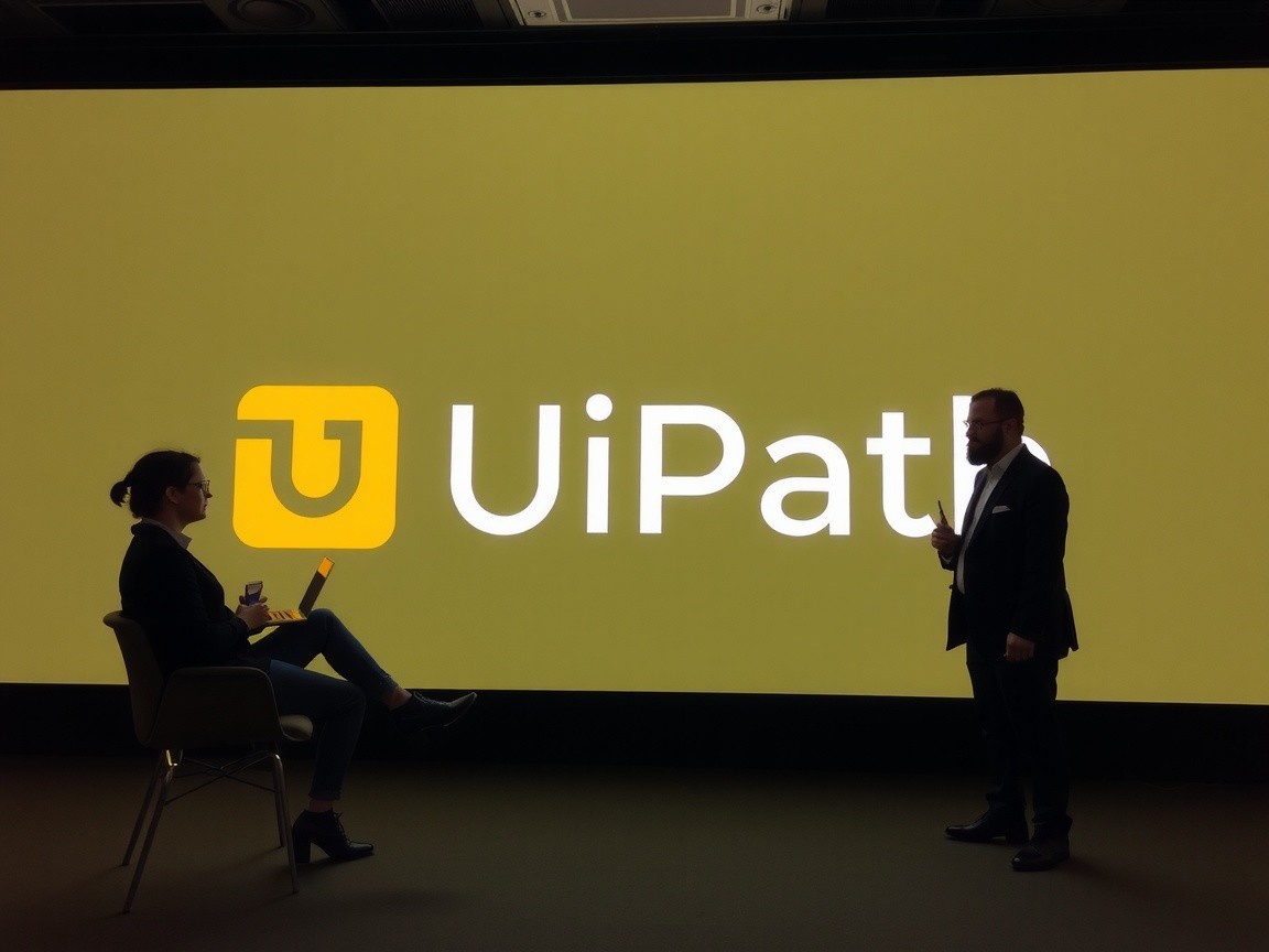 Professional Conference Setting with UiPath Logo Display