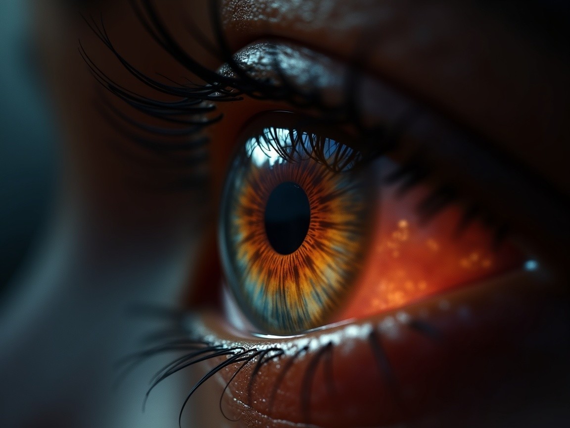 Extreme Close-Up of a Multicolored Human Eye