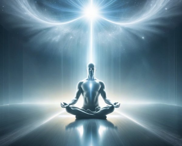 Meditative Figure in Luminous Ethereal Space