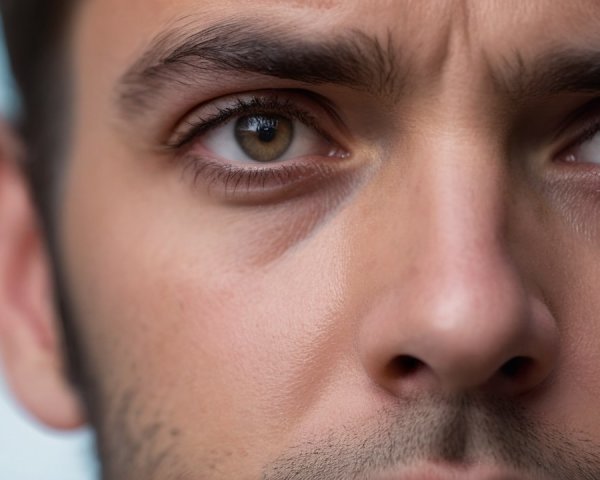 Close-Up of a Man's Thoughtful Facial Features