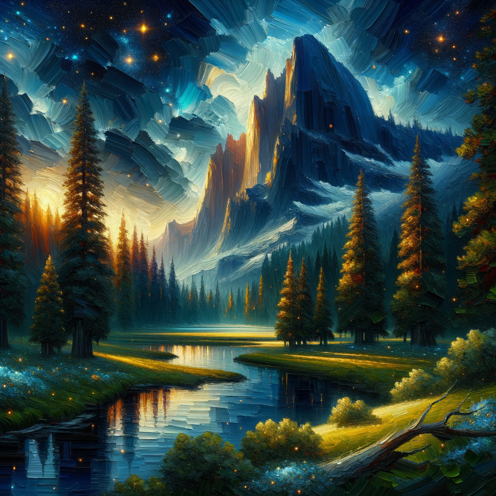 Tranquil River in Vibrant Pine Forest at Sunset