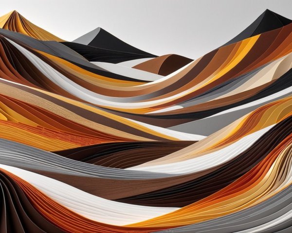 Abstract Landscape of Layered Paper in Warm Tones
