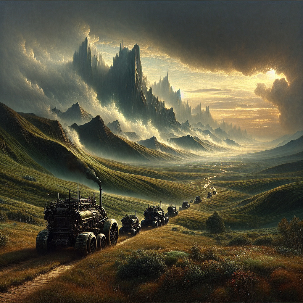 Steam-Powered Vehicles in a Fantastical Landscape