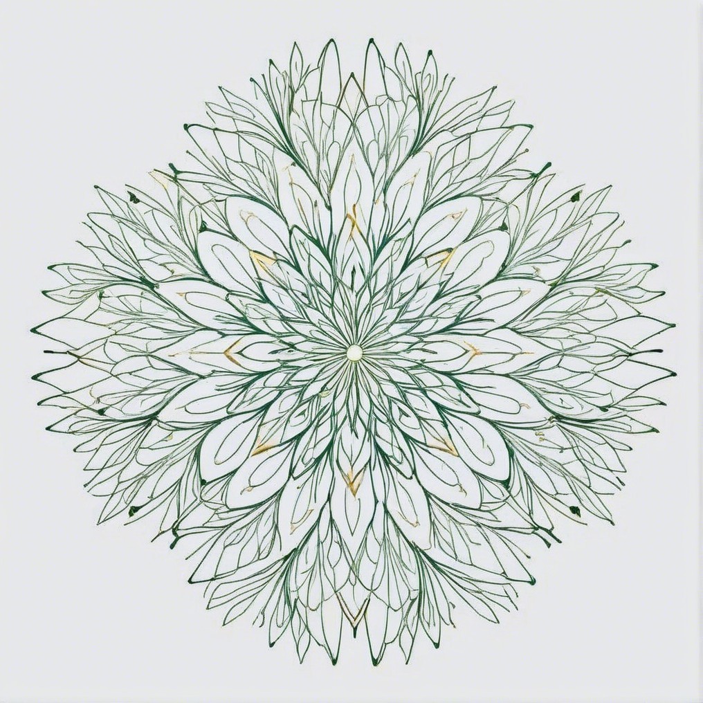 Intricate Green Mandala Design with Leaf Patterns