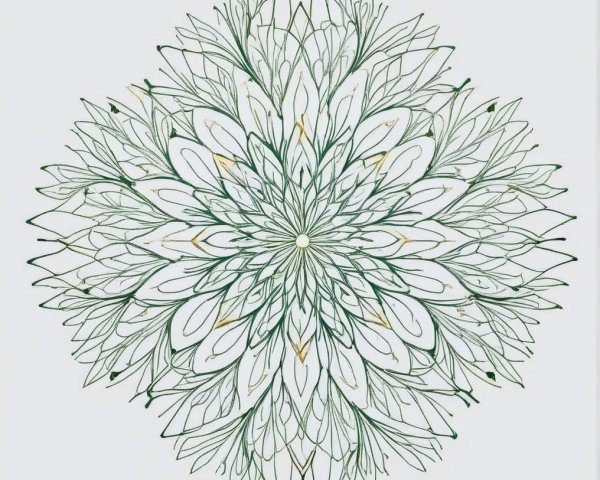 Intricate Green Mandala Design with Leaf Patterns