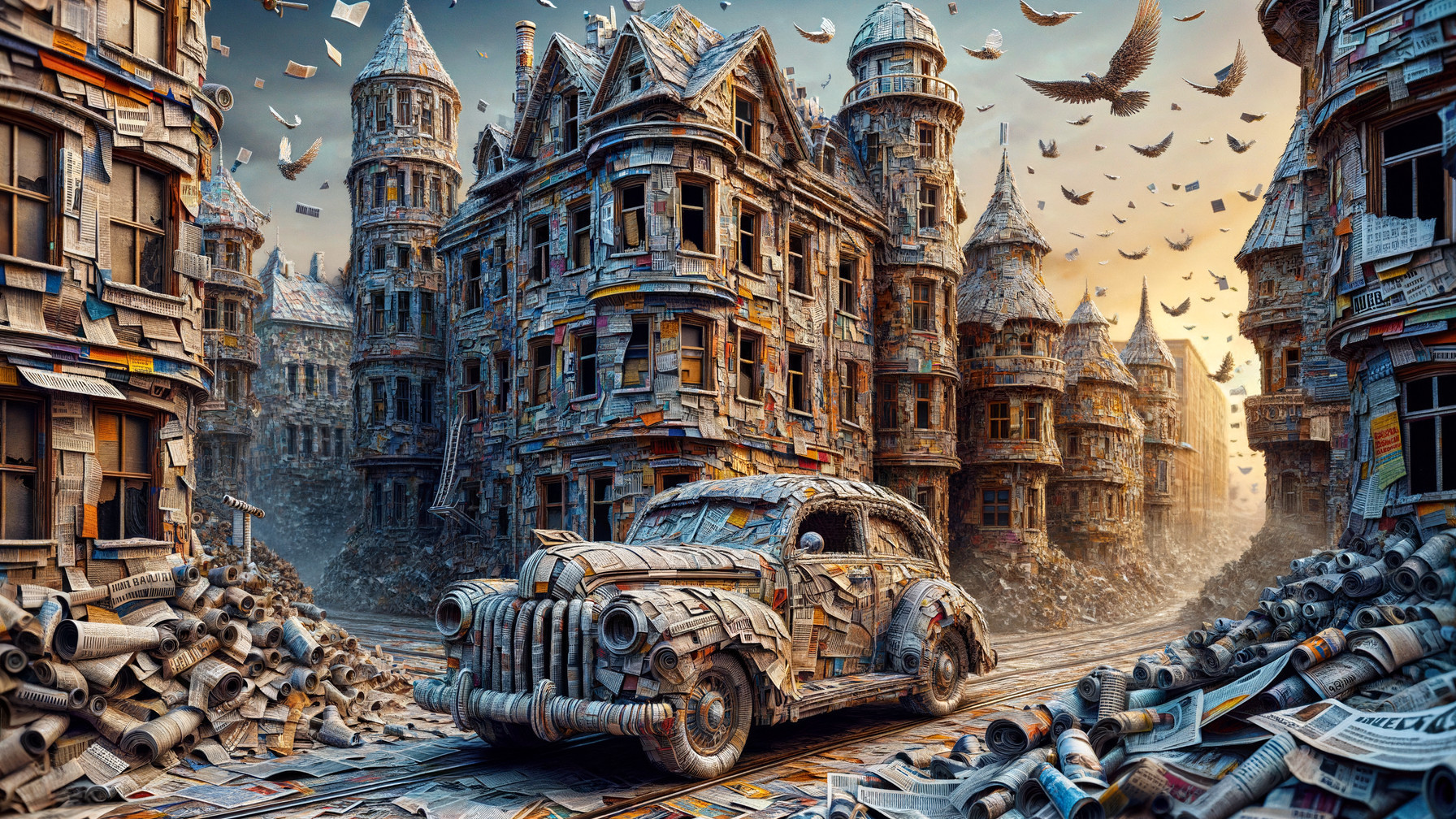 Surreal Urban Landscape of Newspaper Buildings