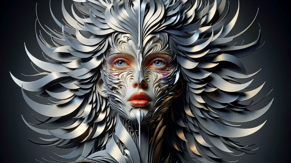 Abstract Face Design with Intricate Patterns and Colors