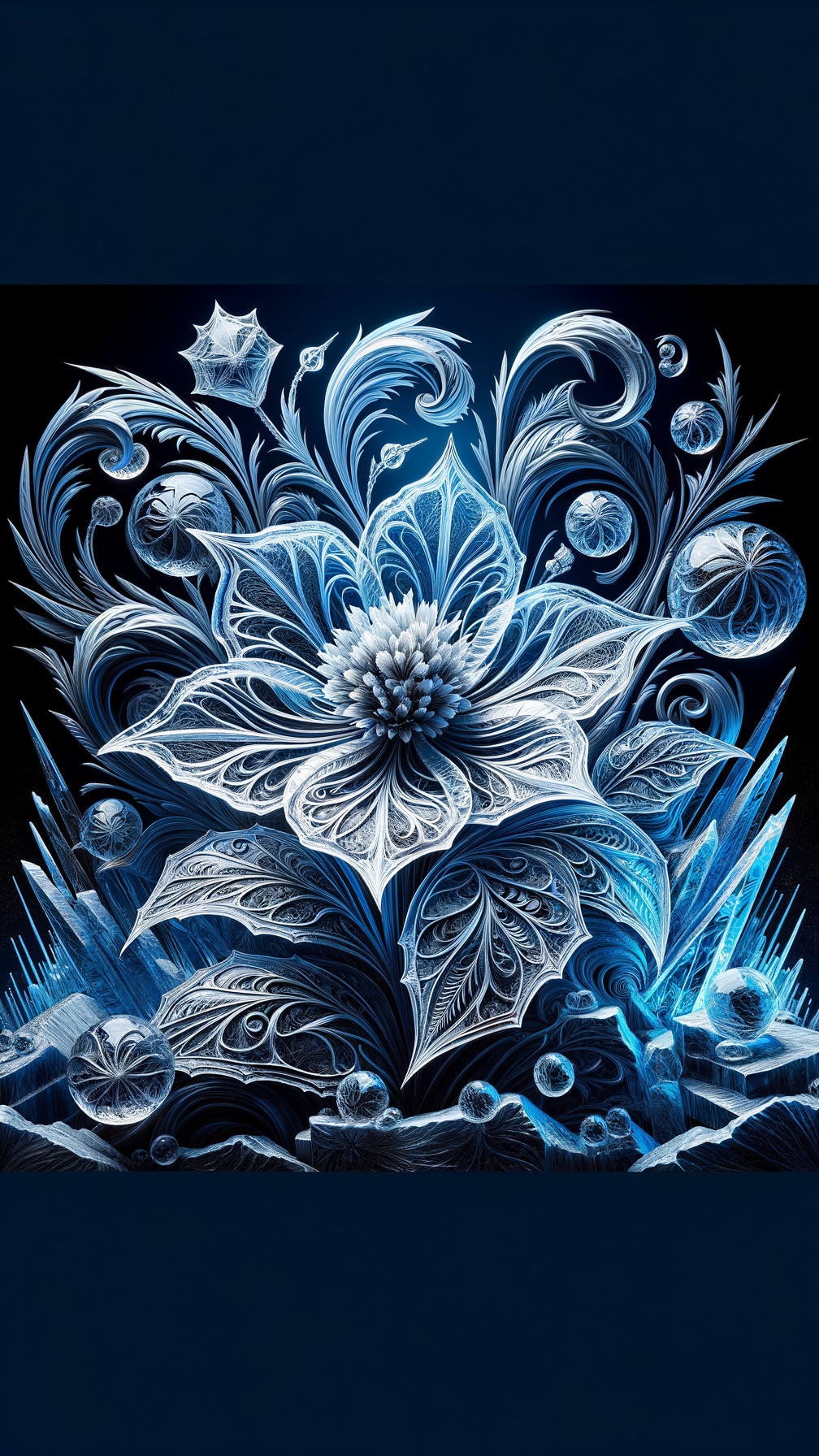 Surreal Floral Design with Ethereal Flower and Patterns