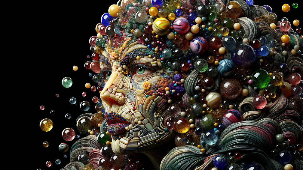 Artistic Face with Patterns and Vibrant Colors