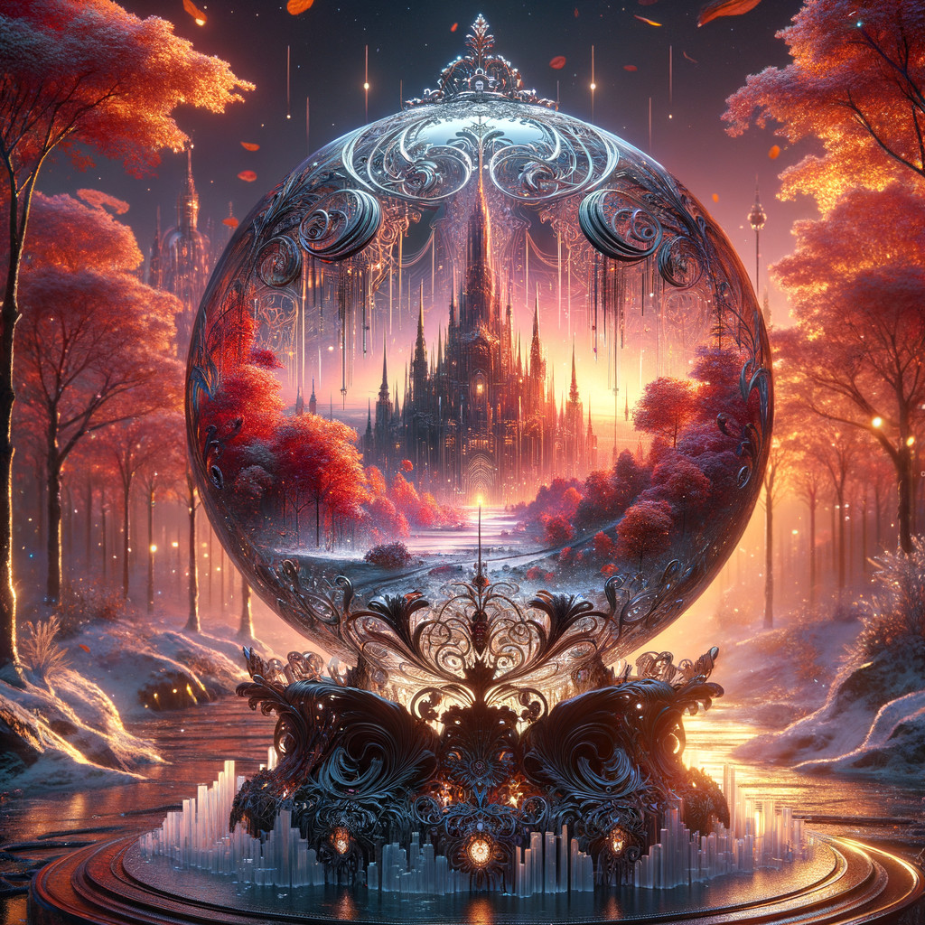 Snow Globe Featuring Castle and Enchanted Landscape