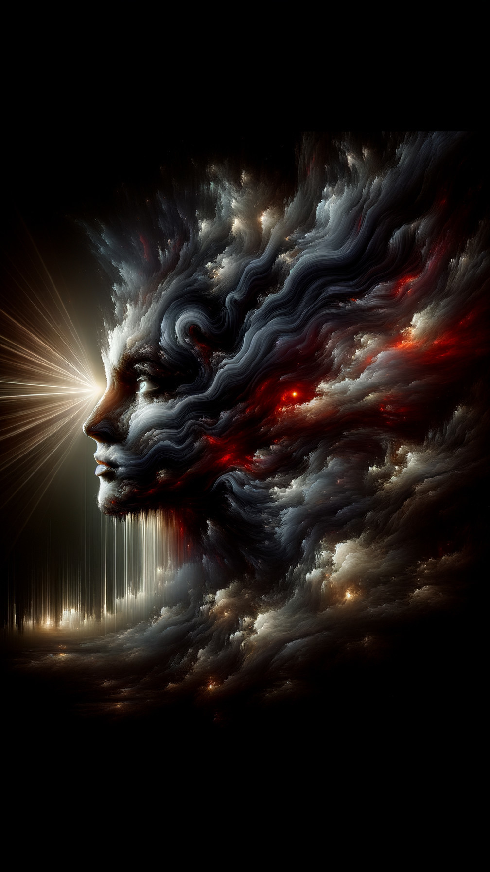 Surreal Face Formed by Clouds and Vibrant Colors