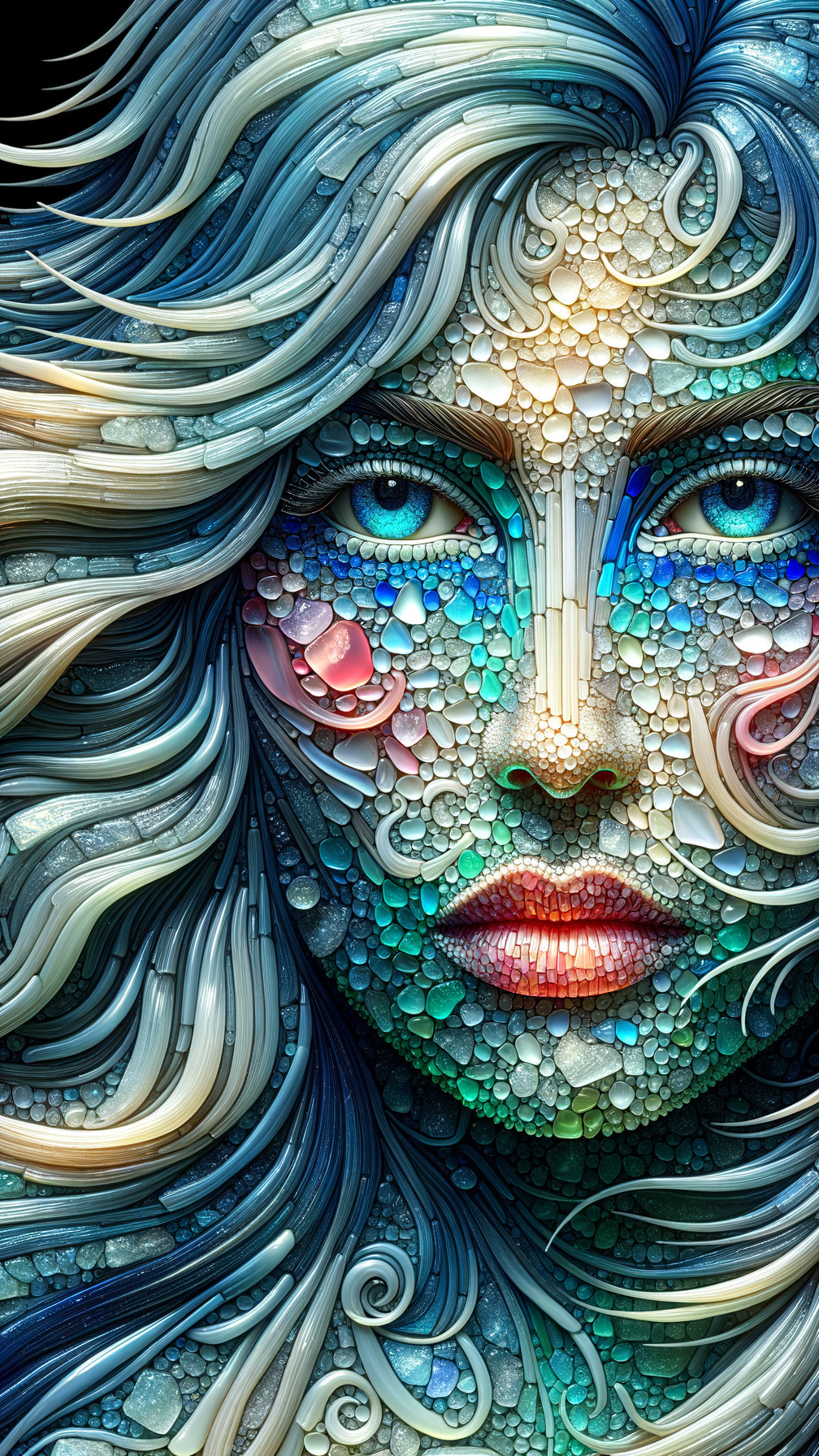 Surreal Colorful Portrait of a Woman's Face