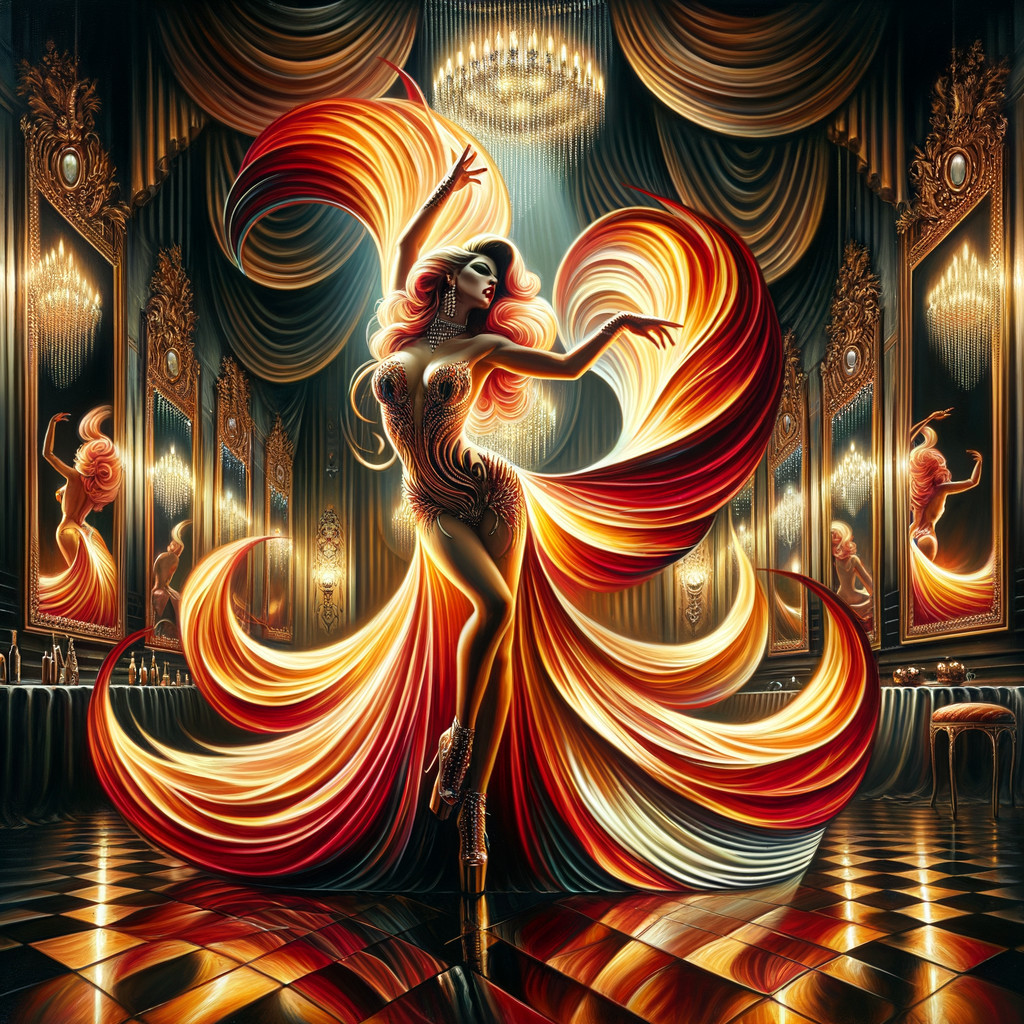 Dramatic Dance Performance in Lavish Room Setting