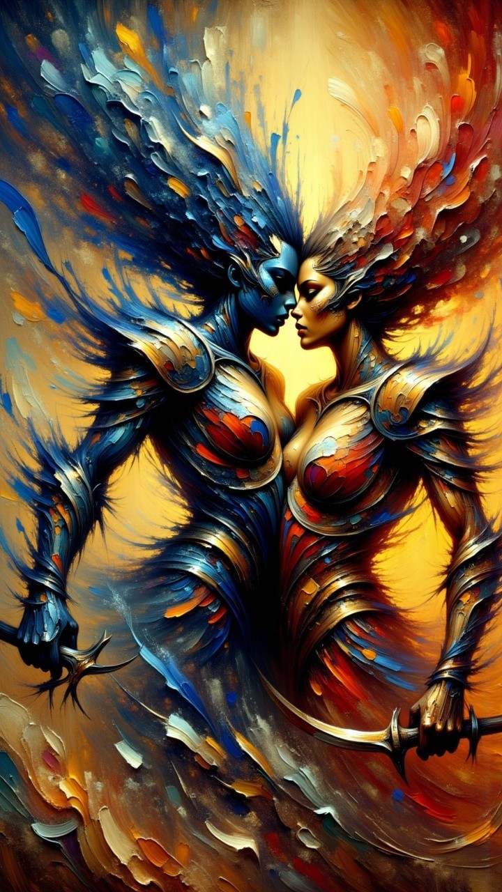 Fantastical Warriors in Vibrant Armor and Colors