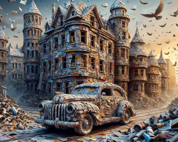 Surreal Urban Landscape of Newspaper Buildings