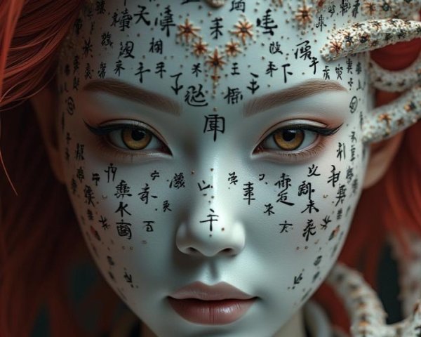 Character with Intricate Tattoos and Red Hair