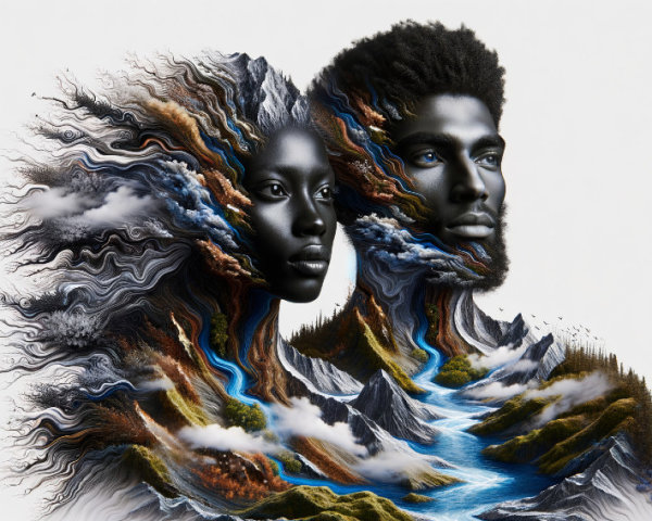 Human Faces Blended with Nature Elements in Art