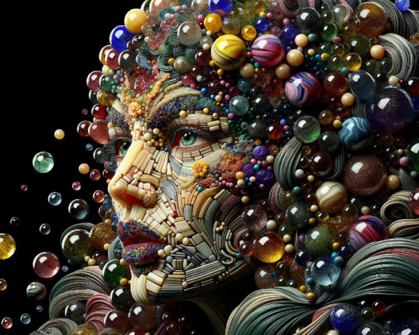 Artistic Face with Patterns and Vibrant Colors