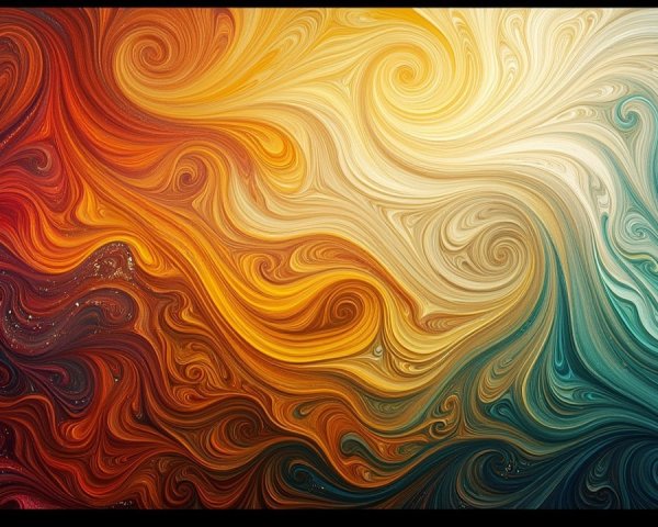 Abstract Design with Warm and Cool Color Swirls