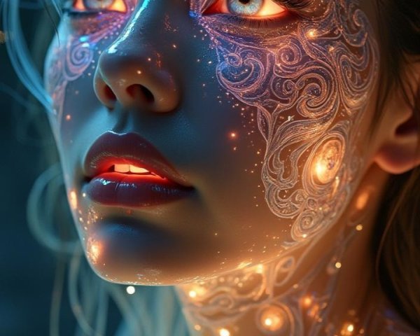 Portrait of a woman with ethereal features and glow