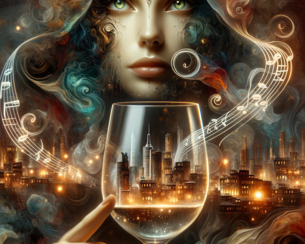 Mystical Woman with Colorful Hair in Ethereal Scene