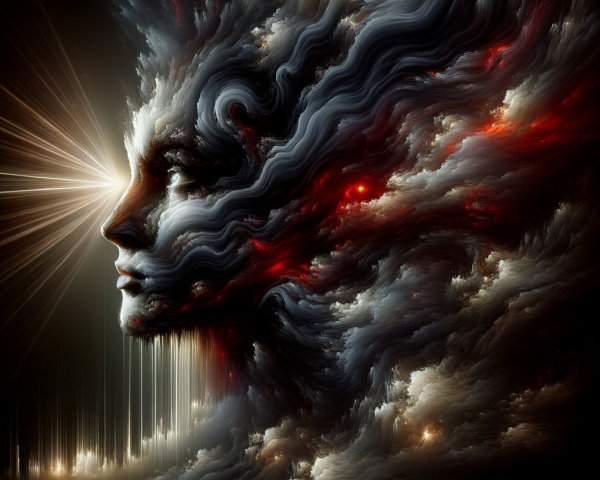 Surreal Face Formed by Clouds and Vibrant Colors
