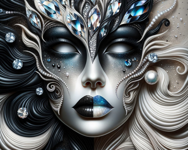 Artistic Face Representation in Black and Light Tones