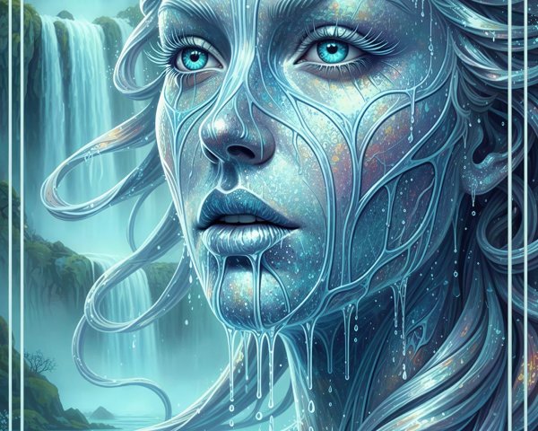 Detailed Portrait of a Mystical Water Spirit Figure