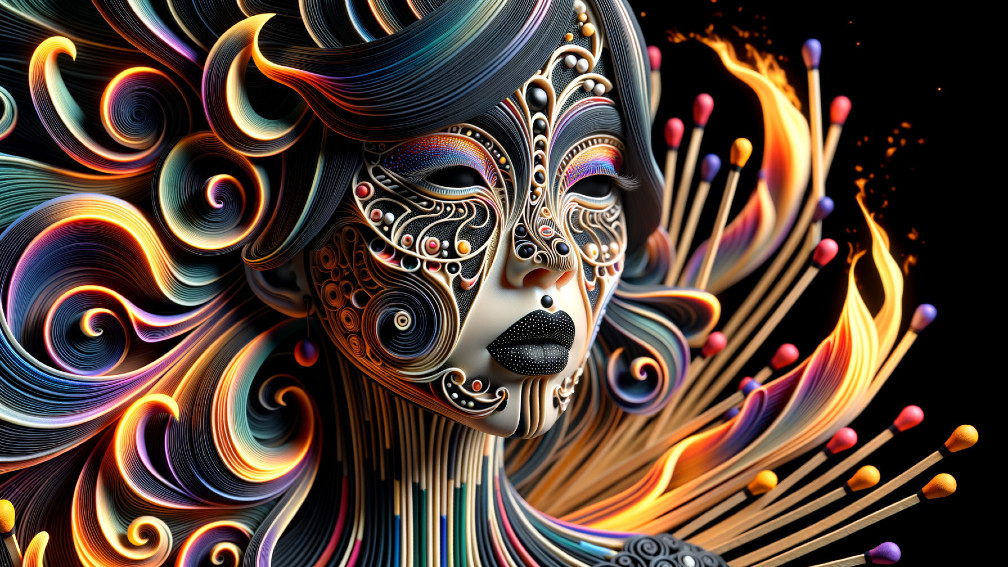 Artistic Representation of a Woman's Face with Colors
