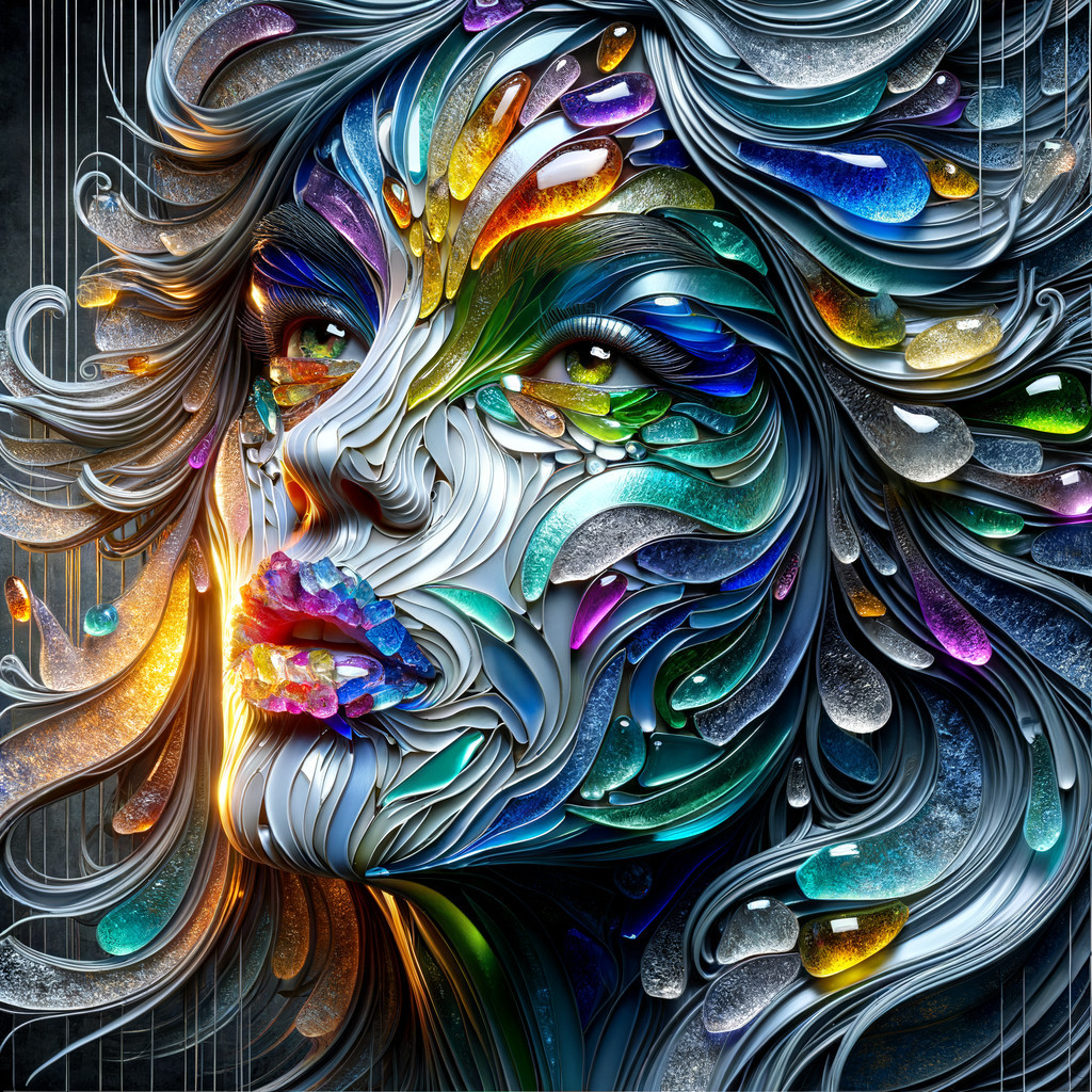 Abstract Portrait of a Woman with Vibrant Colors
