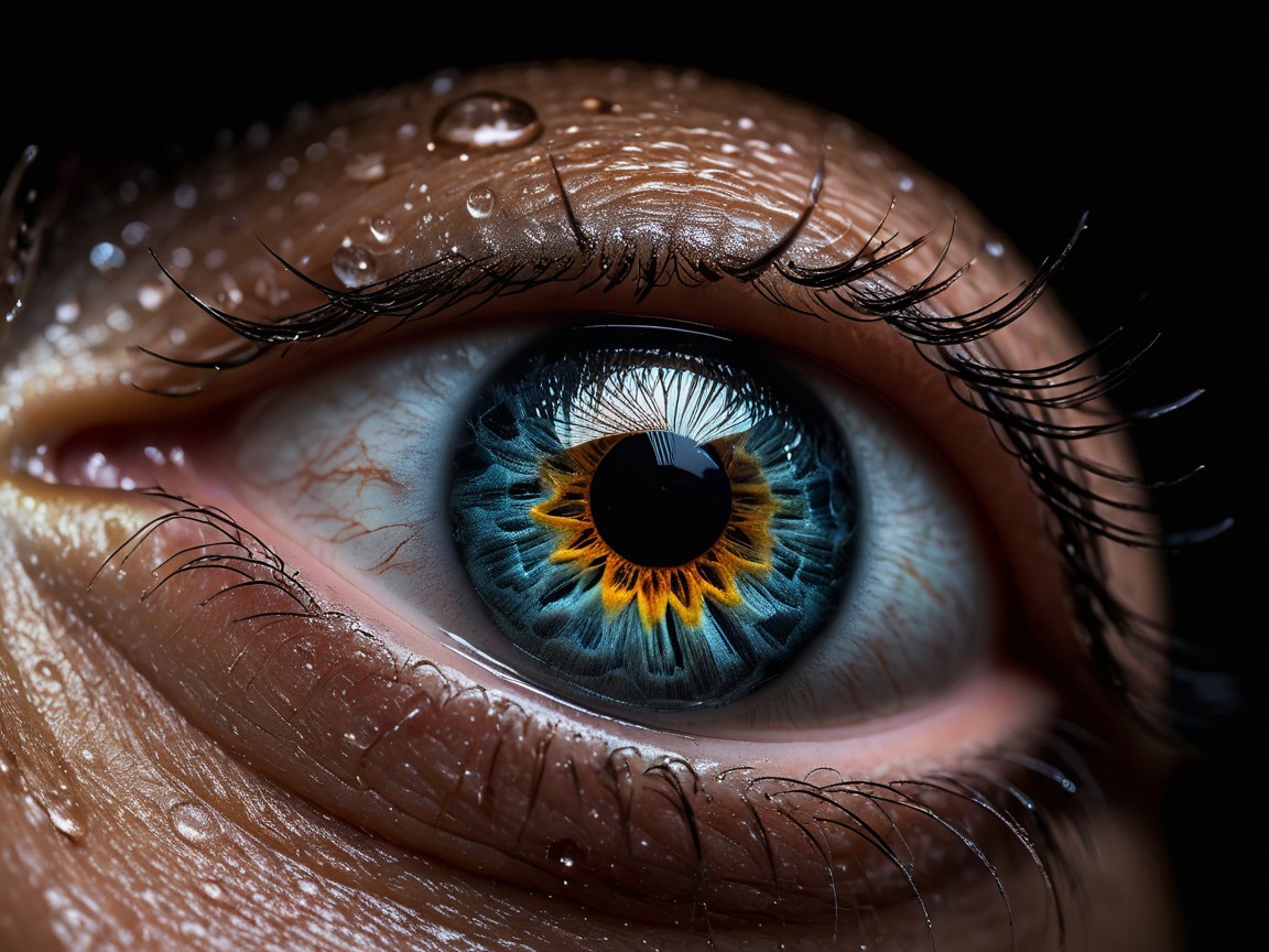Detailed Close-Up of a Human Eye with Vibrant Iris