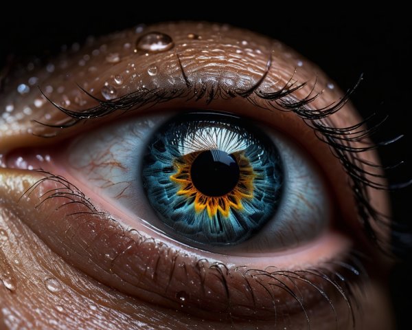 Detailed Close-Up of a Human Eye with Vibrant Iris