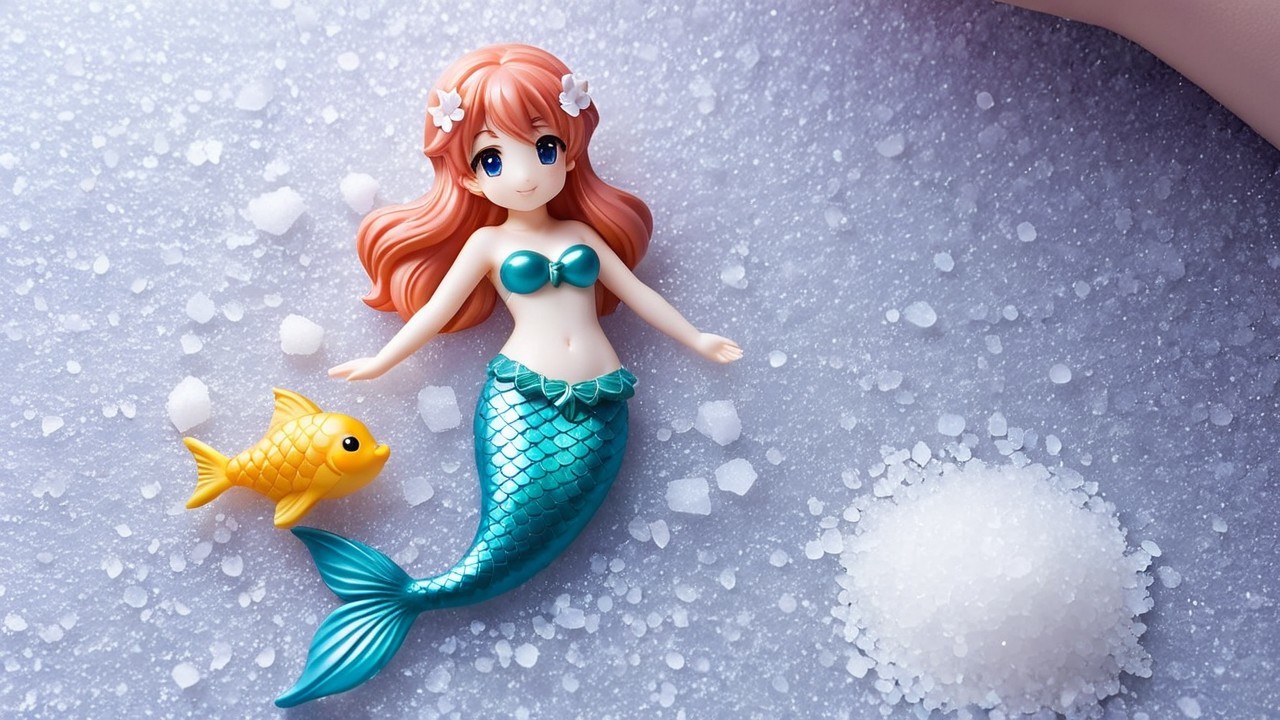 Mermaid Figurine with Orange Hair and Teal Tail