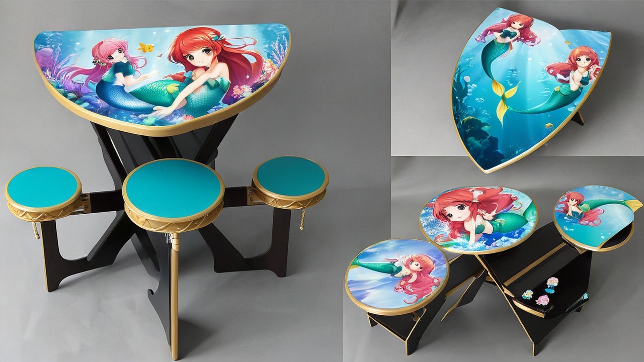 Whimsical Mermaid-Themed Table Set with Marine Decor