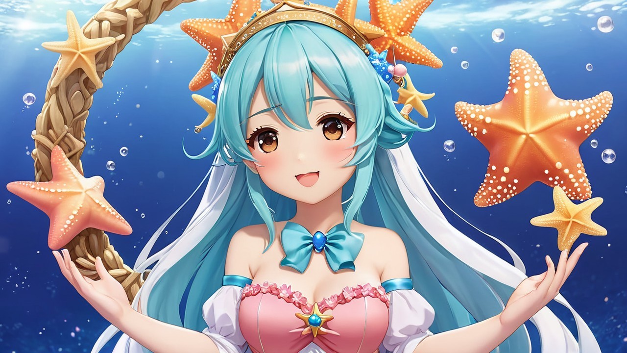 Vibrant Underwater Scene with Cheerful Character