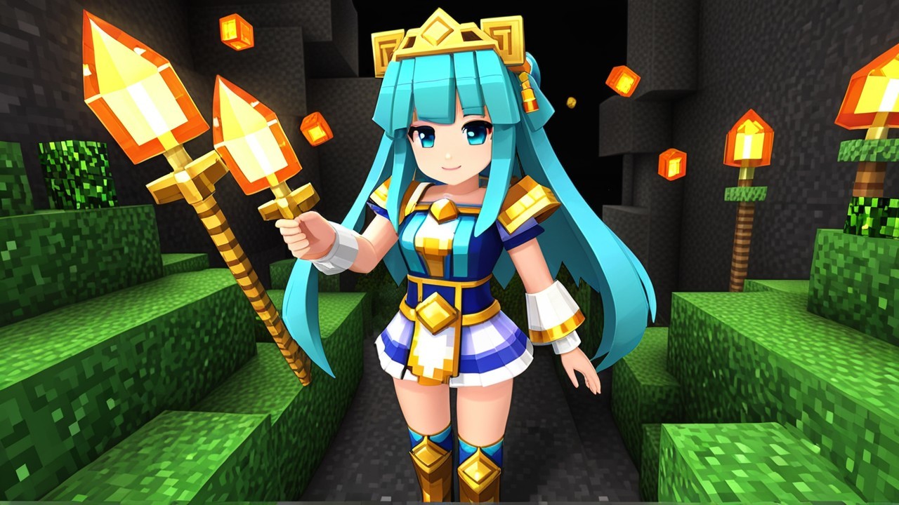 Stylized animated character in a fantasy setting