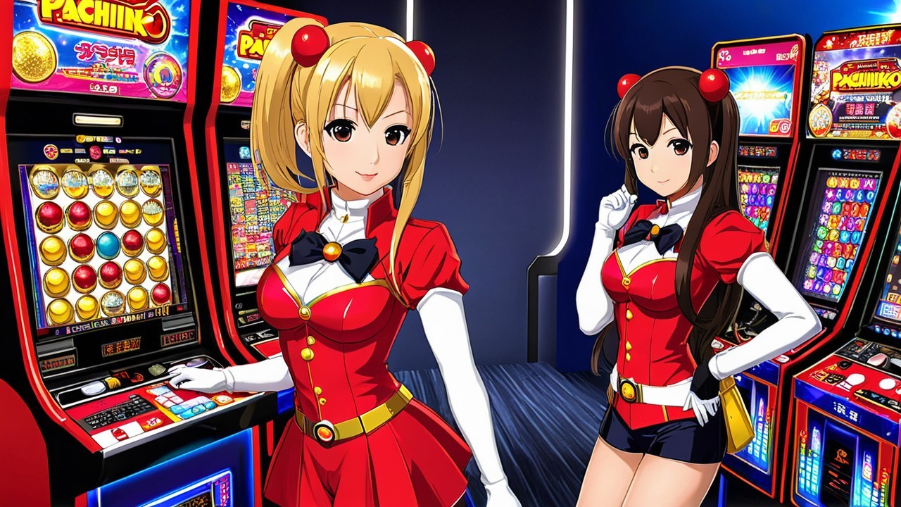 Animated Characters in Vibrant Arcade Setting