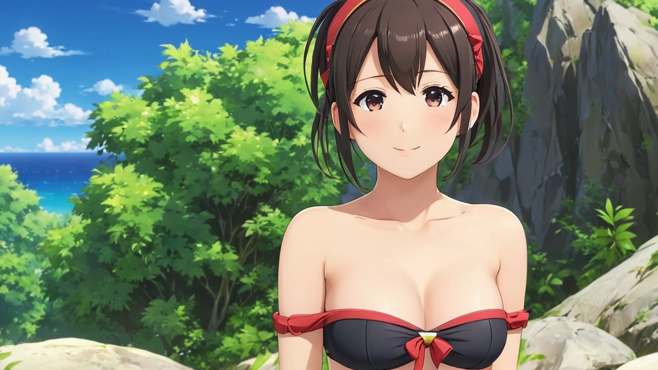 Anime Character in Vibrant Natural Landscape
