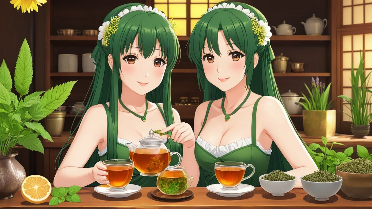 Cheerful Girls Preparing Tea in Cozy Tea Shop