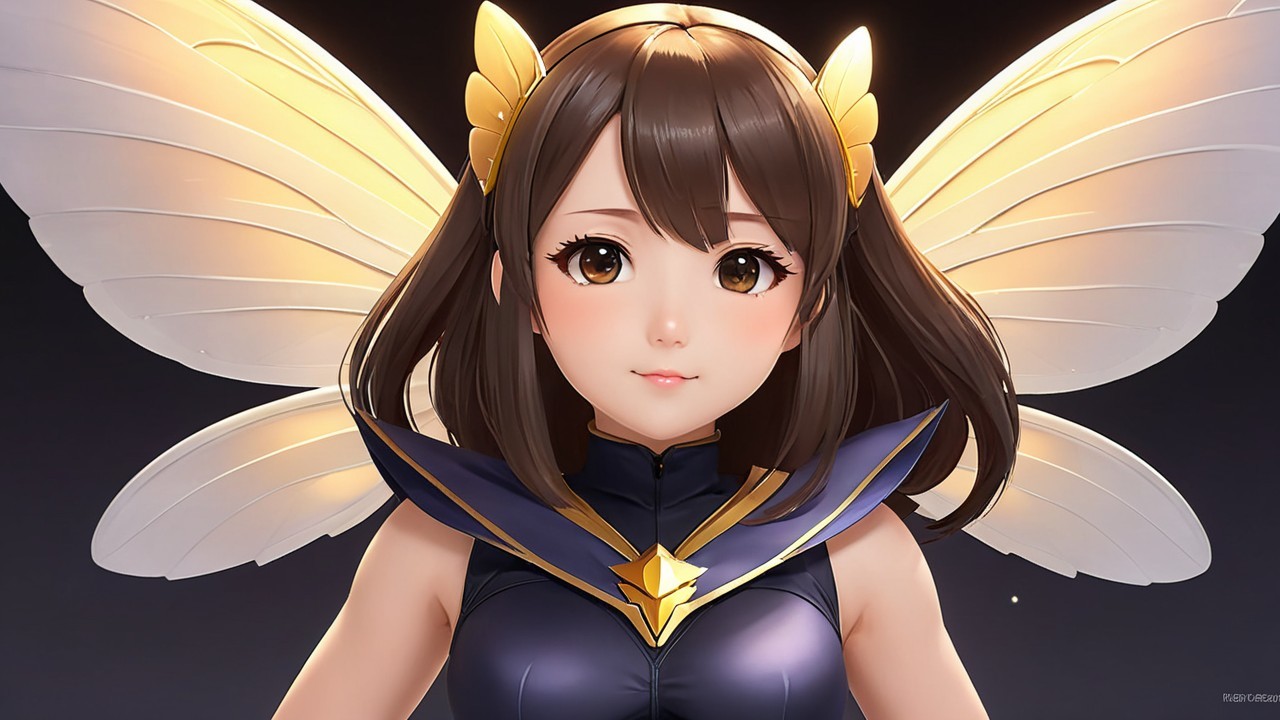 Charming Character with Butterfly Wings and Glow