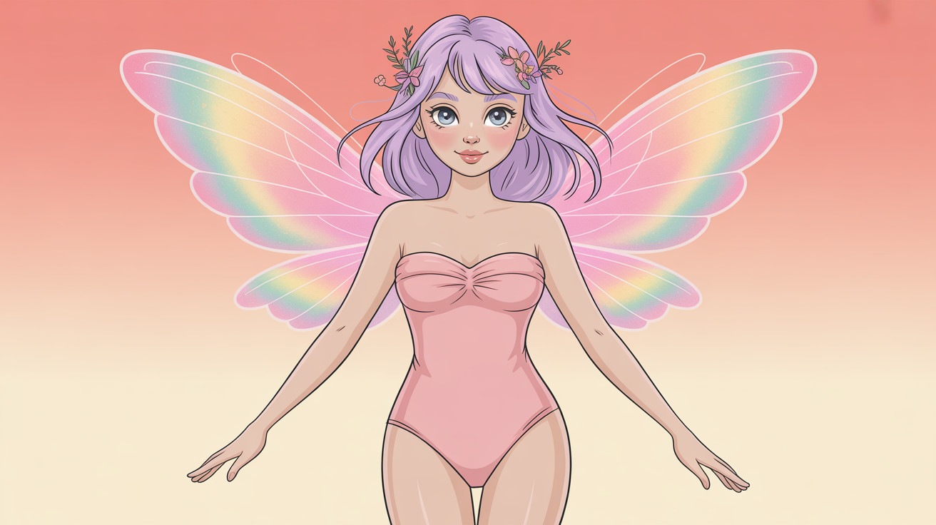 Vibrant Vector Illustration of a Pixie Anime Fairy