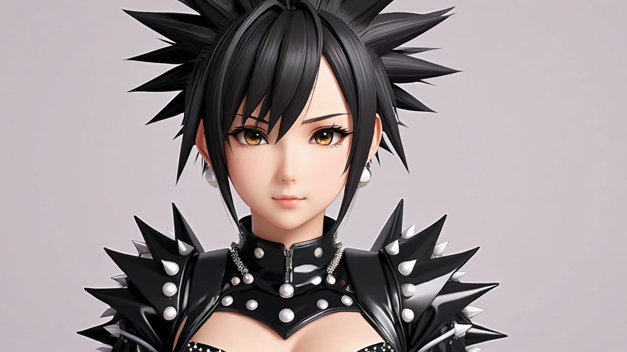 Stylized Female Character with Punk-Inspired Aesthetic
